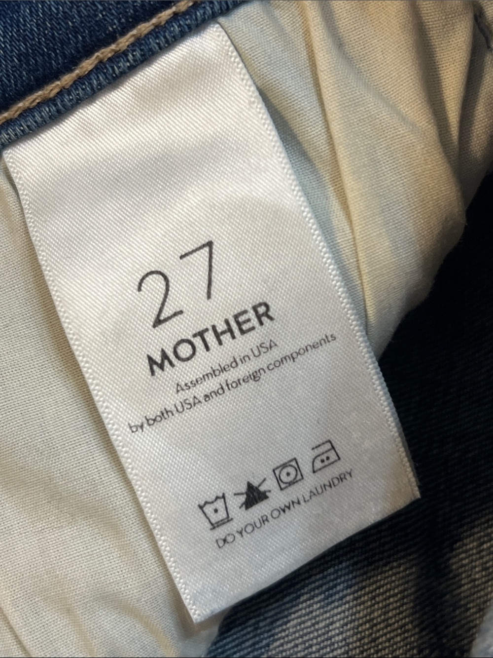 MOTHER The Swooner Roller Crop Fray High Waisted Wide Leg Jeans Size 27 - Picture 9 of 16